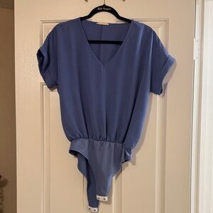 Entro Blue V-Neck Bodysuit